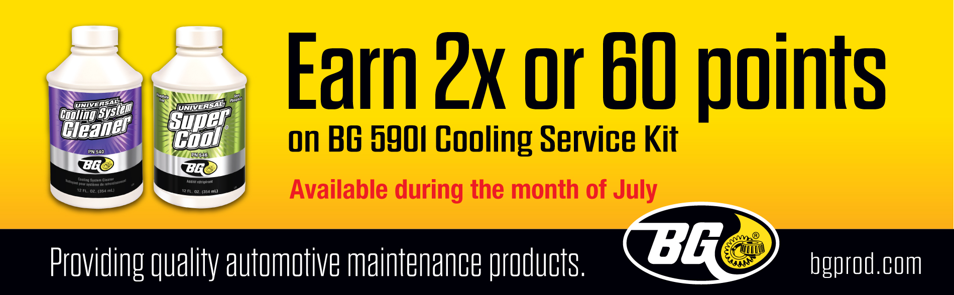 Earn 2X or 60 Points on BG 5901 Cooling Service Kit